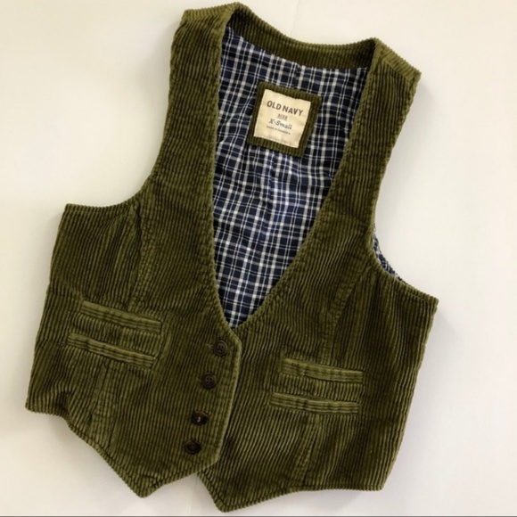 *SOLD* Old Navy Green Plus Size XXL Corduroy Vest - Picture 2 of 5